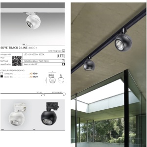 Spot LED directionabil pe sina SKYE TRACK 3Line 12W alb 98604 universul-luminii.ro