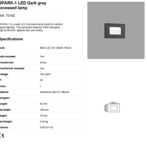 Spot LED incastrabil de exterior IP65 iluminat ambiental SPARK-1 gri 82074 universul-luminii.ro