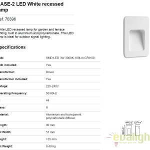 SPOT LED INCASTRABIL DE EXTERIOR NASE-2 alb 70396 56144 universul-luminii.ro