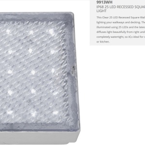 Spot LED incastrabil de exterior patrat IP68 Outdoor 9913WH SRT 74944 universul-luminii.ro
