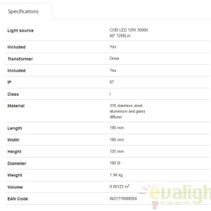 SPOT LED INCASTRABIL DE EXTERIOR SURIA-12 70593N 50894 universul-luminii.ro