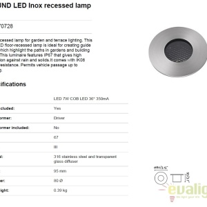 Spot LED incastrabil exterior pavaj GRUND 7W 70728 62144 universul-luminii.ro