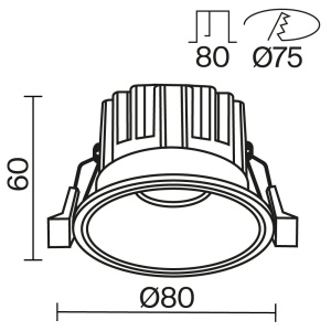 Spot LED incastrabil iluminat tehnic Round D-8cm alb 227844 universul-luminii.ro
