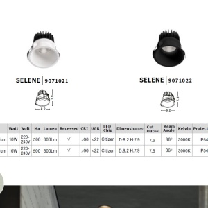 Spot LED incastrabil tavan fals / plafon IP54 SELENE negru 85344 universul-luminii.ro