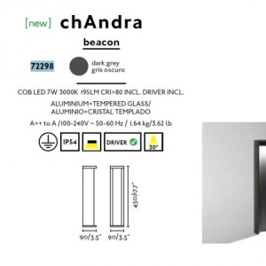 Stalp de exterior cu iluminat LED cu design modern decorativ, CHANDRA 72298 64604 universul-luminii.ro