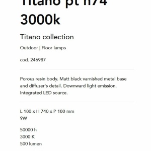 Stalp de exterior cu protectie IP55 Titano pt h74 3000k 62354 universul-luminii.ro