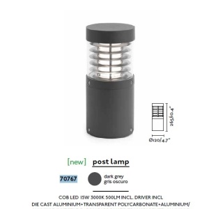 Stalp de exterior modern cu iluminat LED inaltime 26,5cm cu protectie IP54 GIZA LED 70767 51794 universul-luminii.ro