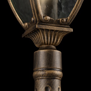 Stalp de exterior protectie IP44, Fleur H-113cm, negru cu auriu 201134 universul-luminii.ro
