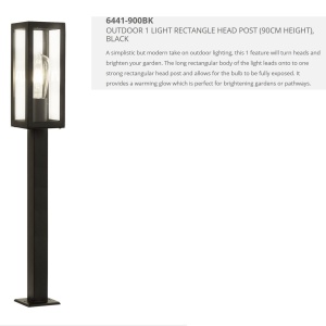 Stalp de iluminat exterior stil clasic IP44 Box H-90cm 6441-900BK SRT 74784 universul-luminii.ro