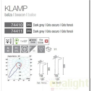 Stalp exterior inaltime 66cm IP44 Klamp 74411 47224 universul-luminii.ro