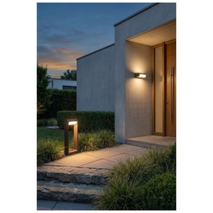 Stalp exterior LED modern IP65 FRAME 30 3000K gri inchis - Img 2