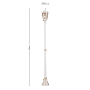 Stalp exterior stil clasic IP43 H195 Puchberg AL 11K/82506 weiß-gold/rauch OR 631114 universul-luminii.ro