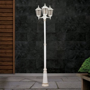 Stalp exterior stil clasic IP43 H255 Puchberg AL 11K/82579 weiß-gold/rauch OR 631144 universul-luminii.ro