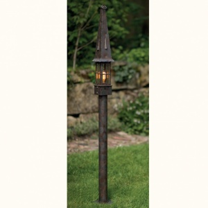 Stalp iluminat exterior din fier forjat, design medieval, inaltime 167cm AL 6843