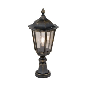 Stalp iluminat exterior stil clasic IP43 H45 Puchberg AL 11K/82503 schwarz-gold/rauch OR