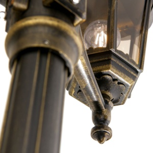 Stalp iluminat exterior stil clasic IP43 HP255 Puchberg AL 11K/82579 schwarz-gold/rauch OR 631264 universul-luminii.ro