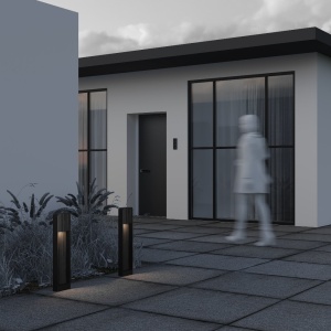 Stalp LED design modern IP54 Porte H-68cm lemn inchis 163984 universul-luminii.ro