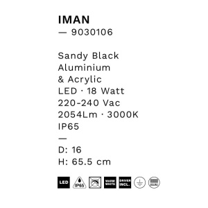 Stalp LED exterior din aluminiu antracit IP65 Iman H-65,5cm 251334 universul-luminii.ro