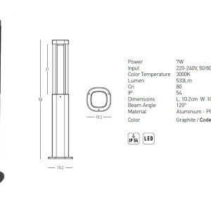Stalp LED iluminat exterior modern IP54 Eric 154284 universul-luminii.ro