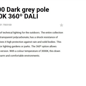 Stalp LED iluminat exterior simetric 360º IP65 RUSH 370cm 3000K DALI 128584 universul-luminii.ro