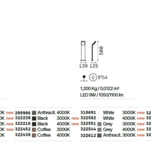 Stalp LED iluminat exterior Style pt h100 3000k gri 143534 universul-luminii.ro