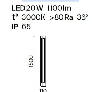 Stalp LED mediu pentru iluminat exterior IP65 Elbe grafit H-150cm 120044 universul-luminii.ro