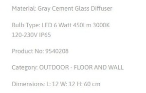 Stalp LED mic pentru exterior design modern IP65 Barco 219204 universul-luminii.ro