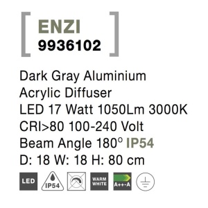 Stalp LED modern pentru iluminat exterior IP54 ENZI H-80cm 190724 universul-luminii.ro