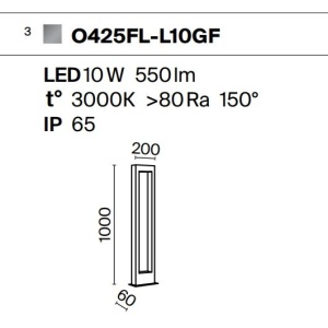 Stalp LED pentru iluminat exterior IP65 Bonn H-100cm 214184 universul-luminii.ro