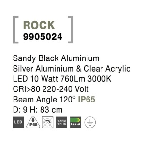 Stalp LED pentru iluminat exterior IP65 ROCK H-83cm NVL-9905024 190764 universul-luminii.ro