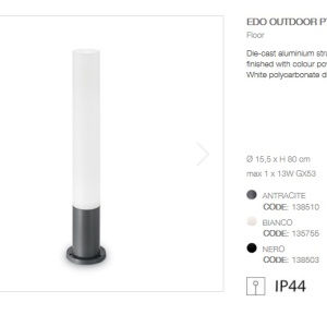 Stalp modern de exterior cu protectie IP44 EDO OUTDOOR PT1 ROUND antracit 138510 51374 universul-luminii.ro