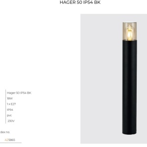 Stalp pentru iluminat exterior IP54 HAGER H-50cm 59654 universul-luminii.ro