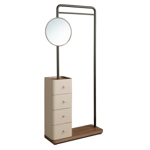Suport pentru haine cu oglinda si sertare Coat Rack