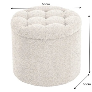 Taburete cu spatiu de depozitare Modern Barock 50cm, boucle champagne - Img 9