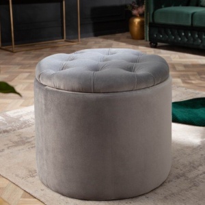 Taburete cu spatiu de depozitare Modern Barock 50cm, gri argintiu - Img 6