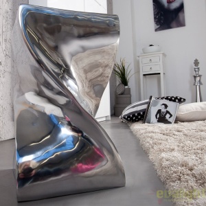 Taburete design deosebit Twist, argintiu - Img 3