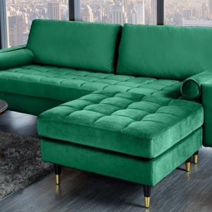 Taburete elegant Cozy Velvet 80cm, catifea verde smarald - Img 6