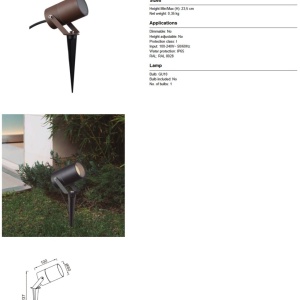 Tarus cu Proiector GU10 IP65 QUEBEC corten - Img 6