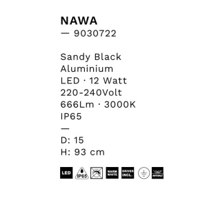 Tarus LED modern iluminat exterior ambiental IP65 NAWA H-93cm 152974 universul-luminii.ro