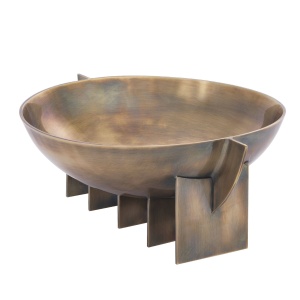 Vas decorativ din otel inoxidabil design LUX Bismarck, alama vintage 114156 HZ - Img 3