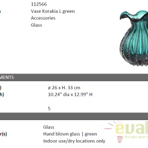 Vaza design elegant Korakia L verde 112566 HZ - Img 5