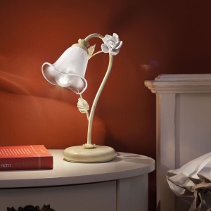Veioza clasica cu flori din ceramica realizate manual SIENAL 129374 universul-luminii.ro