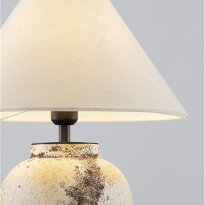 Veioza decorativa, Ceramica, Tesatura, Alb, LUPE 245474 universul-luminii.ro