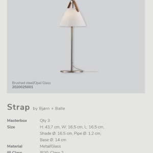 Veioza design nordic STRAP 16 sticla alba 2020025001 DFTP 84674 universul-luminii.ro