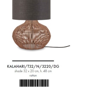 Veioza eco din ratan Kalahari S/3220, d.grey 120964 universul-luminii.ro