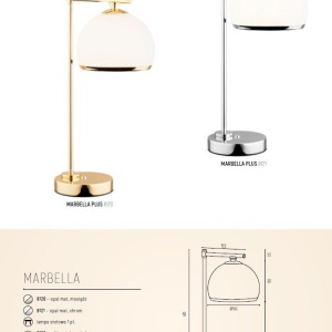 Veioza, lampa de masa clasica, eleganta Marbella plus crom 115644 universul-luminii.ro