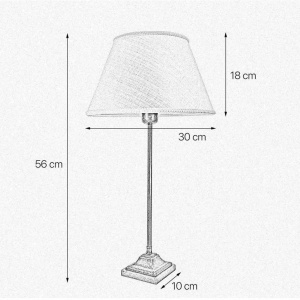 Veioza, Lampa de masa cu abajur elegant Ivory Striped Large - Img 2