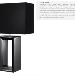 Veioza / Lampa de masa decorativa design elegant Mirror EU1610BK SRT 58714 universul-luminii.ro