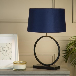 Veioza/Lampa de masa decorativa Elegant negru/navy - Img 2
