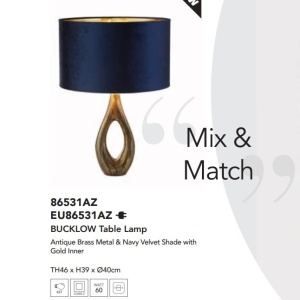 Veioza/Lampa de masa design decorativ Bucklow, navy 139864 universul-luminii.ro